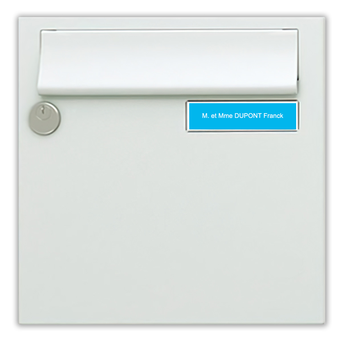 Plaque de boite aux lettre cyan