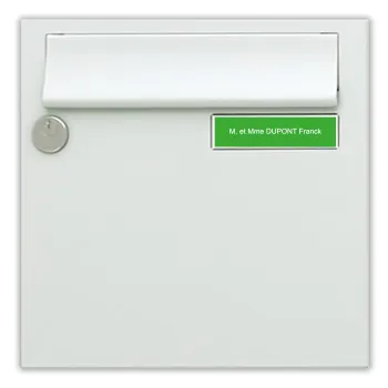 Plaque de boite aux lettre verte
