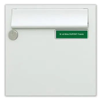 Plaque de boite aux lettre vert foncé