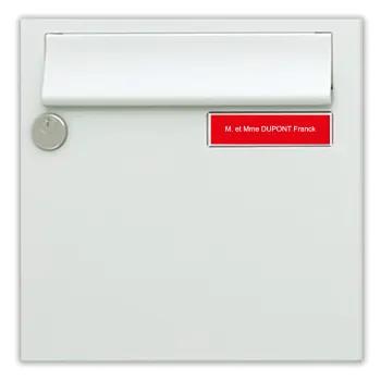 Plaque de boite aux lettre rouge