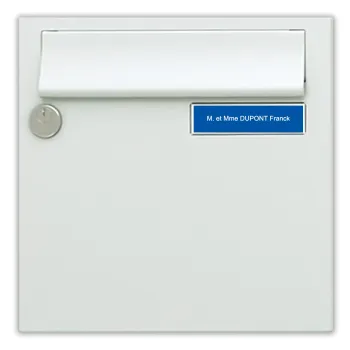 Plaque de boite aux lettre bleue