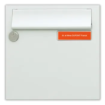 Plaque de boite aux lettre orange